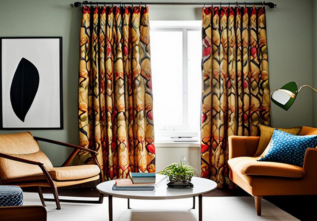 Abstract curtain design for your living room design - Asian Pain